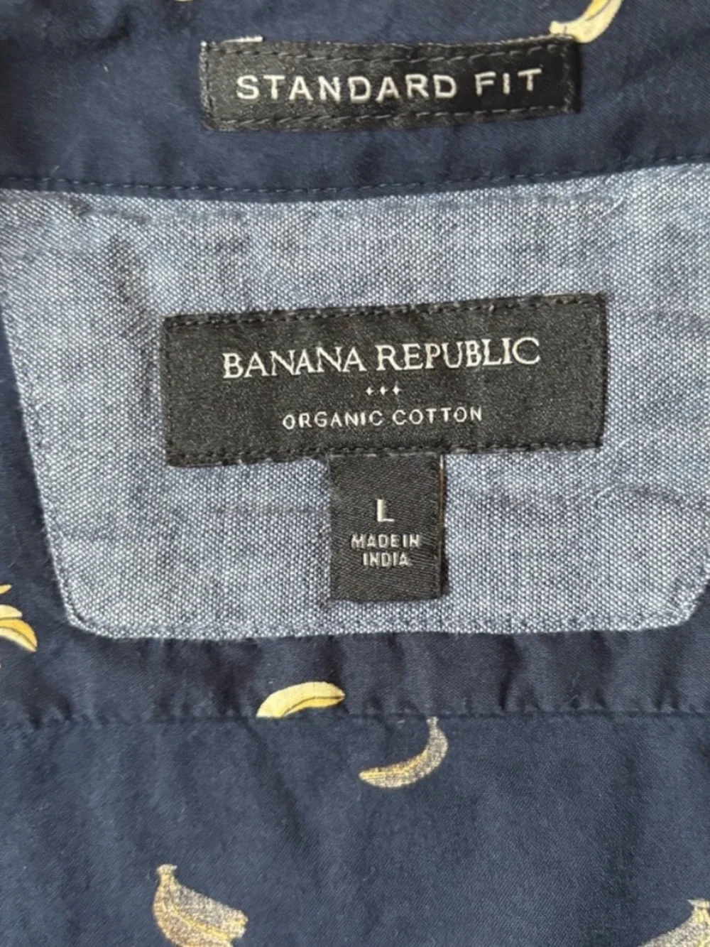 Banana Republic Men's Navy Short-Sleeve Banana Shirt